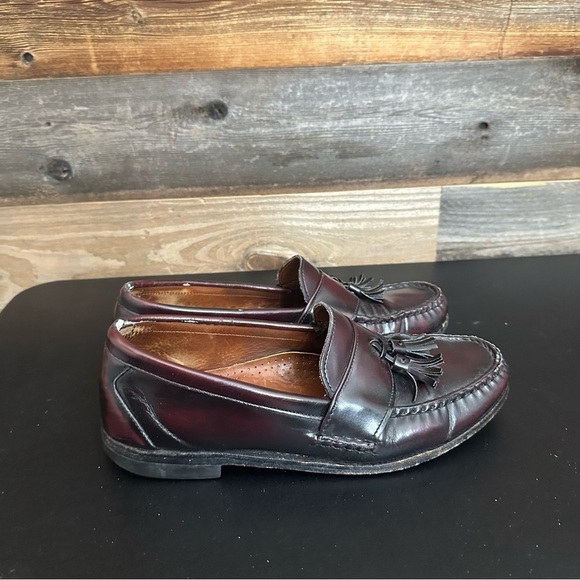 Allen Edmonds Stowe Mens Burgundy Tassel Slip On Designer Loafers 10D - Picture 3 of 10